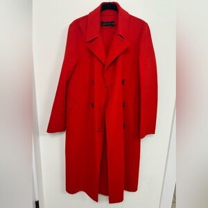 Zara Vibrant Red Women's Pea Coat